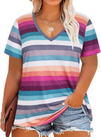 Floral V-Neck Plus Size Tunic Tops for Women - Women's T Shirts by Handbags Specialist Headquarter | Available at Handbags Specialist Headquarter