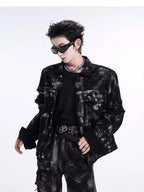 Men's Plus Size Button Up Long Sleeve Denim Jacket - Men's jackets by Trendsi | Available at Handbags Specialist Headquarter