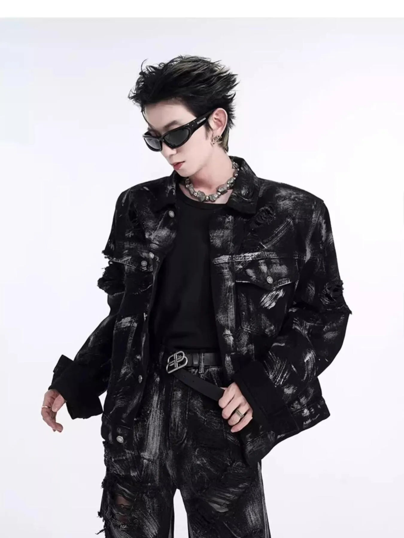 Men's Plus Size Button Up Long Sleeve Denim Jacket - Men's jackets by Trendsi | Available at Handbags Specialist Headquarter