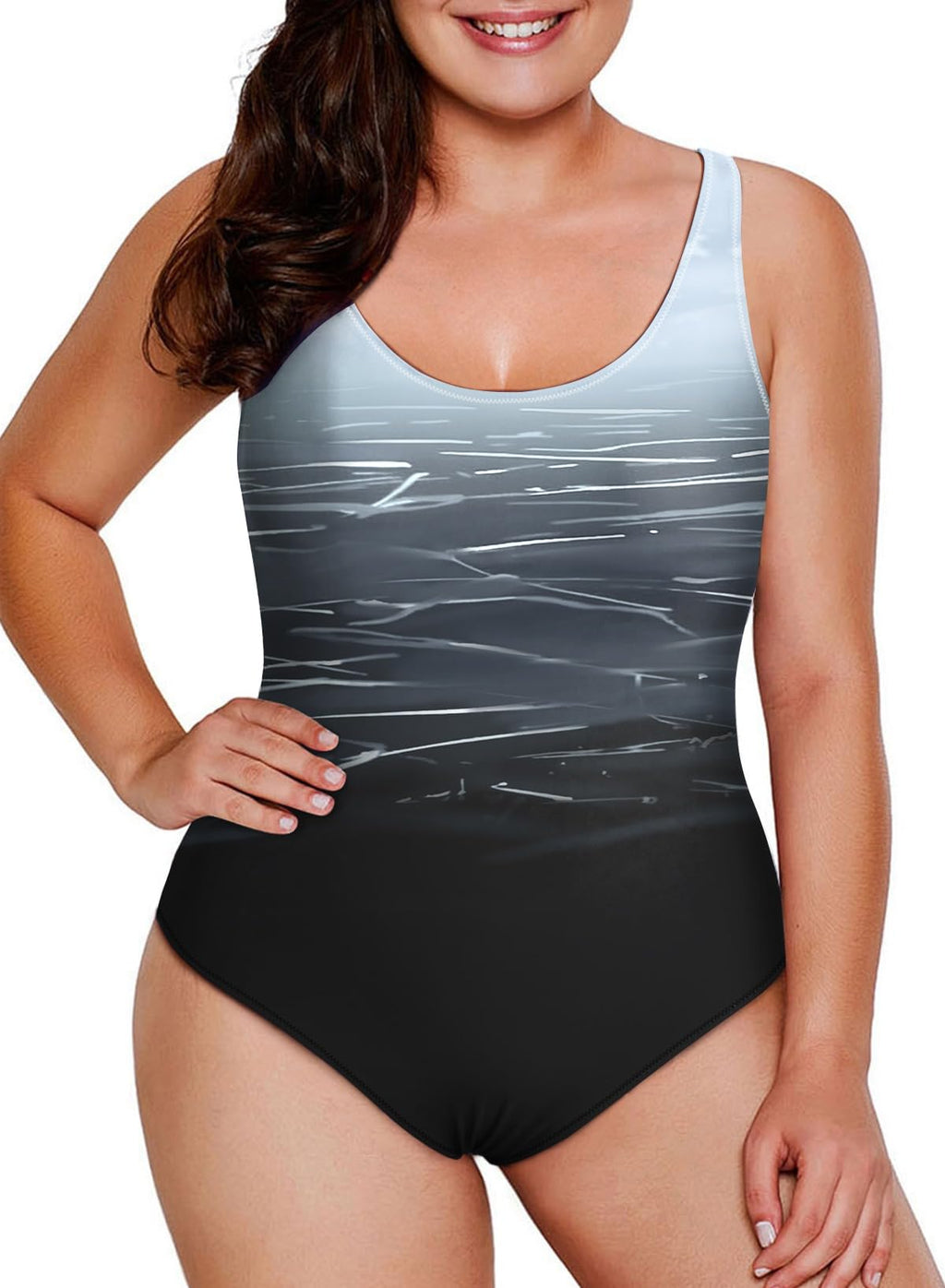 Aleumdr Womens Color Block One Piece Swimsuit