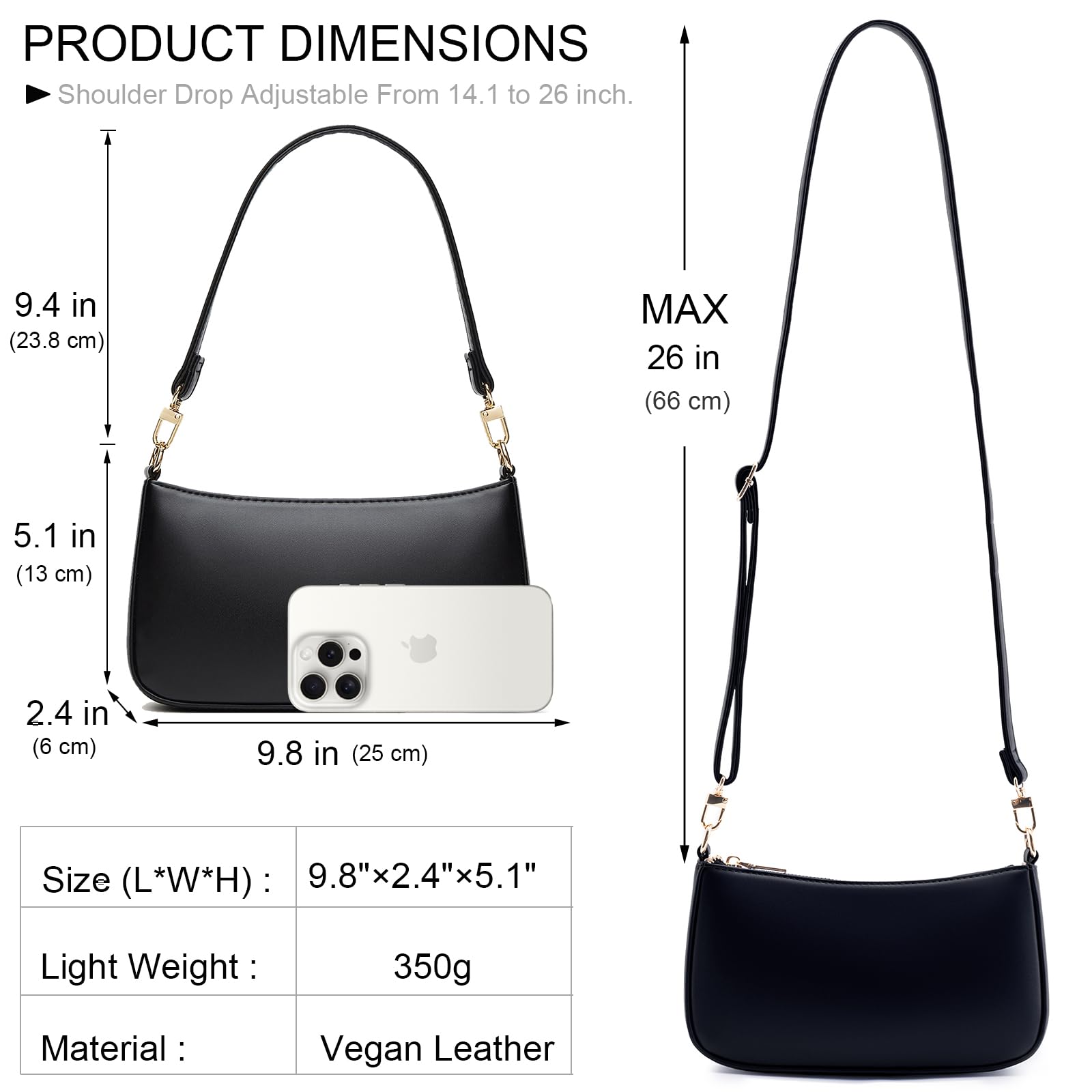 Retro Vegan Leather Shoulder Bag -  by Handbags Specialist Headquarter | Available at Handbags Specialist Headquarter