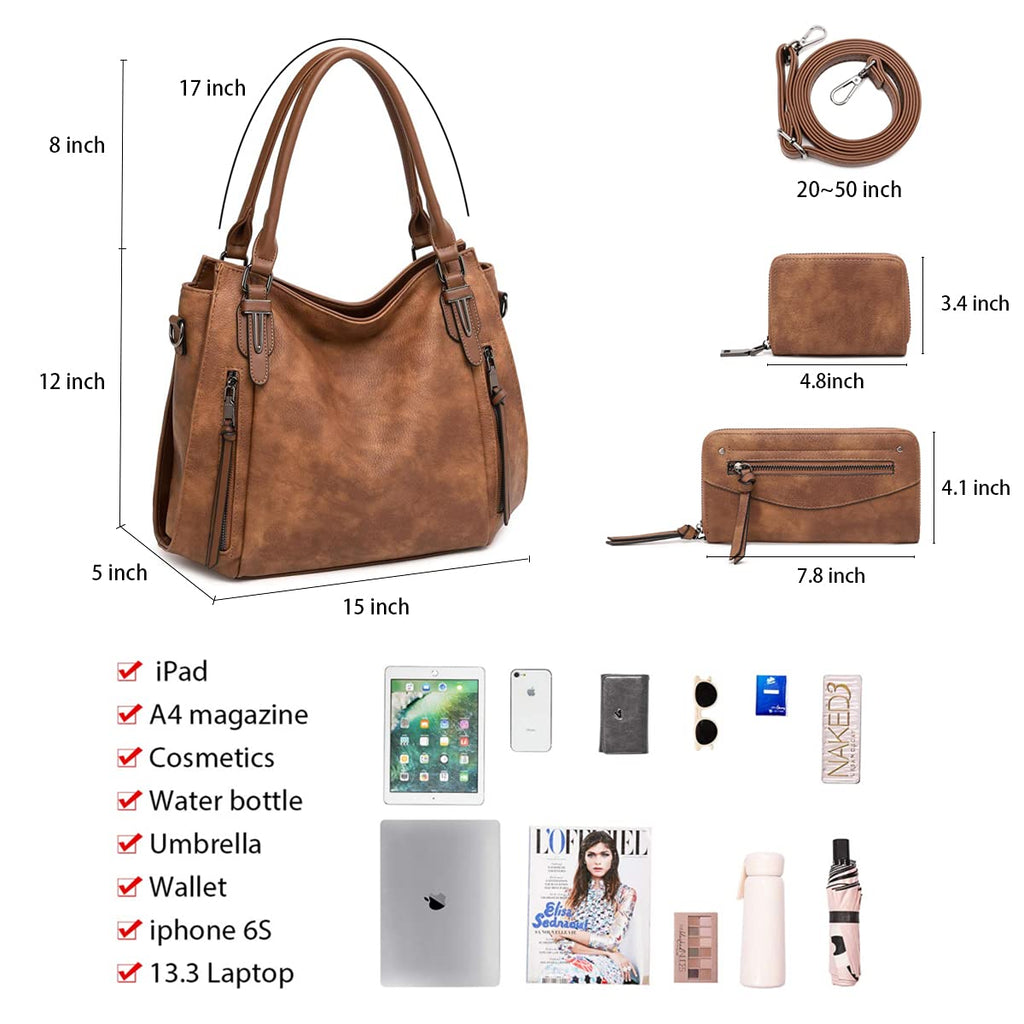 Lapsting Boho Faux Leather Hobo Shoulder Bag