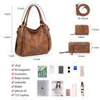 Lapsting Boho Faux Leather Hobo Shoulder Bag