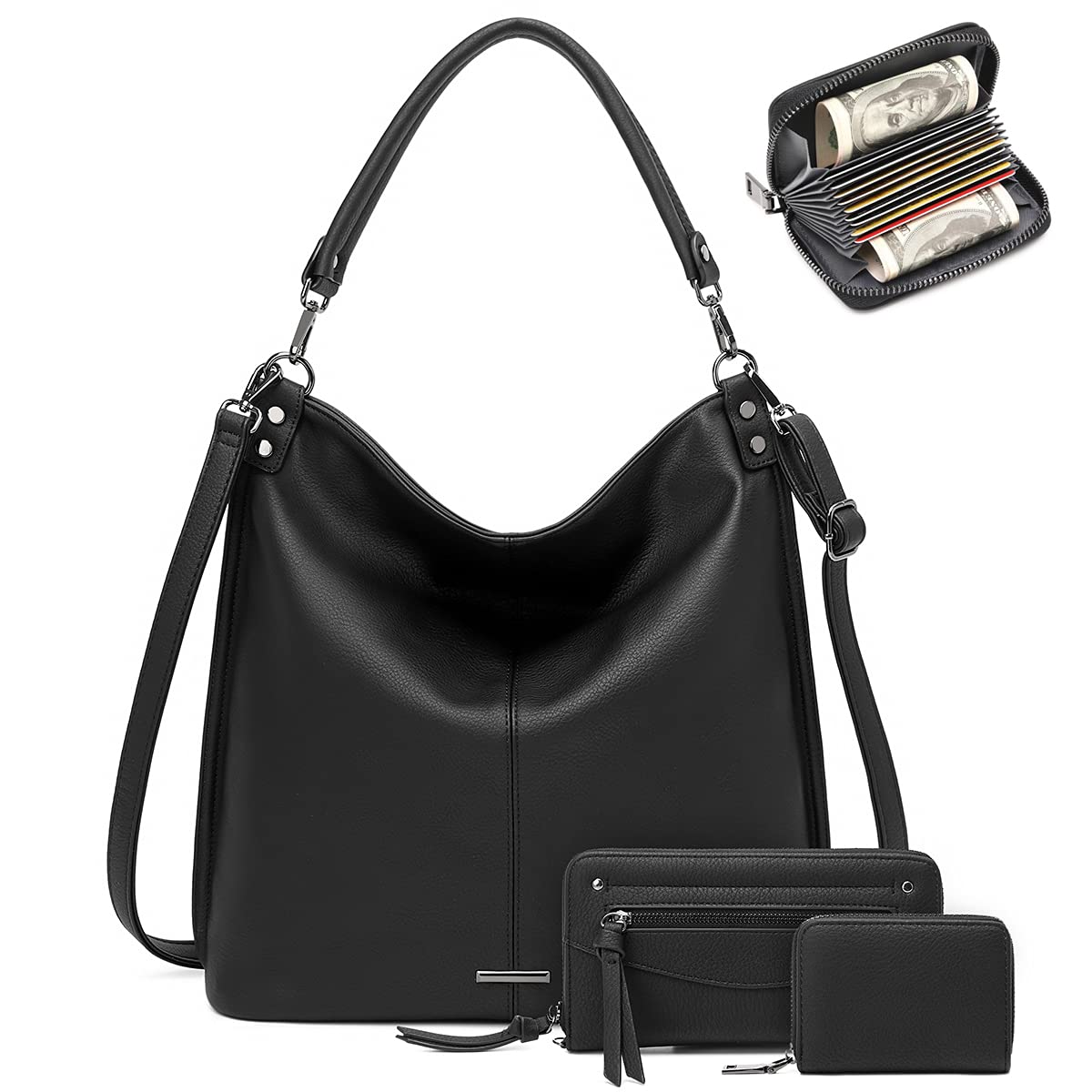 Lapsting Boho Faux Leather Hobo Shoulder Bag