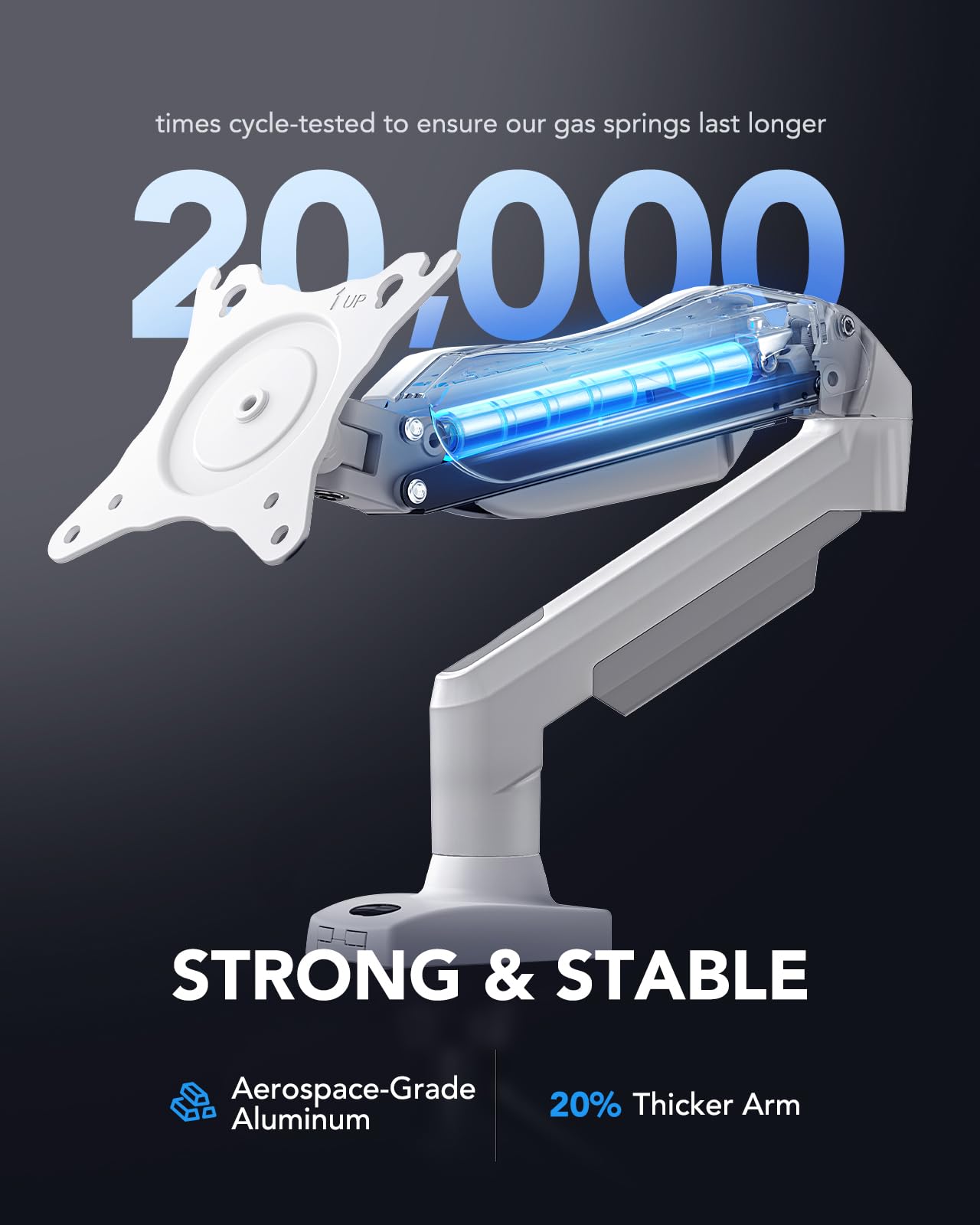 HUANUO Gas Monitor Arm - Adjustable VESA Stand - Gaming Accessories by Handbags Specialist Headquarter | Available at Handbags Specialist Headquarter