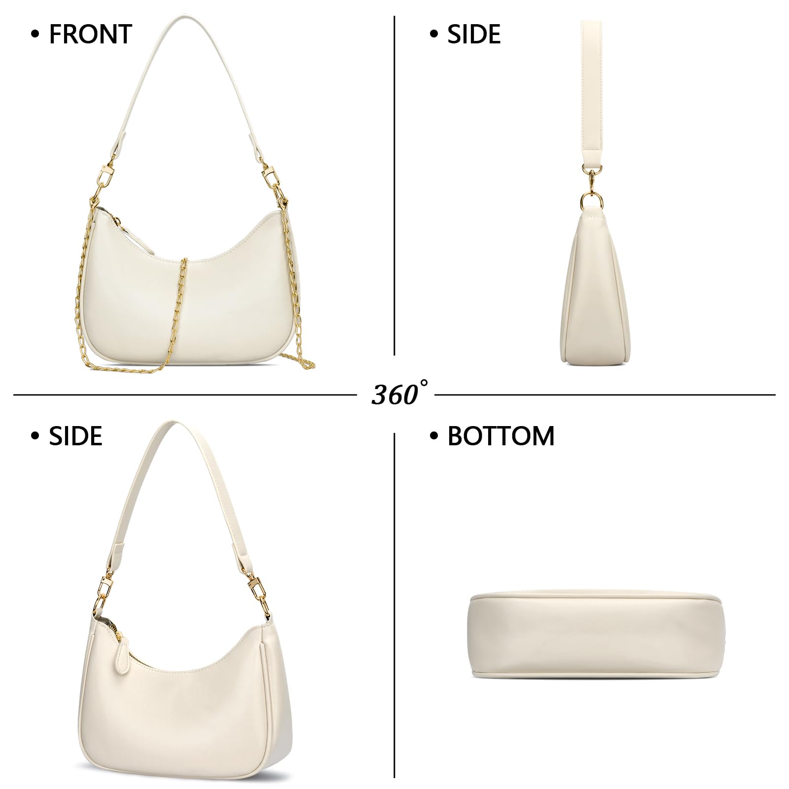 Retro Chic Hobo Bag - Cute Underarm Purse - Shoulder Bags by Handbags Specialist Headquarter | Available at Handbags Specialist Headquarter