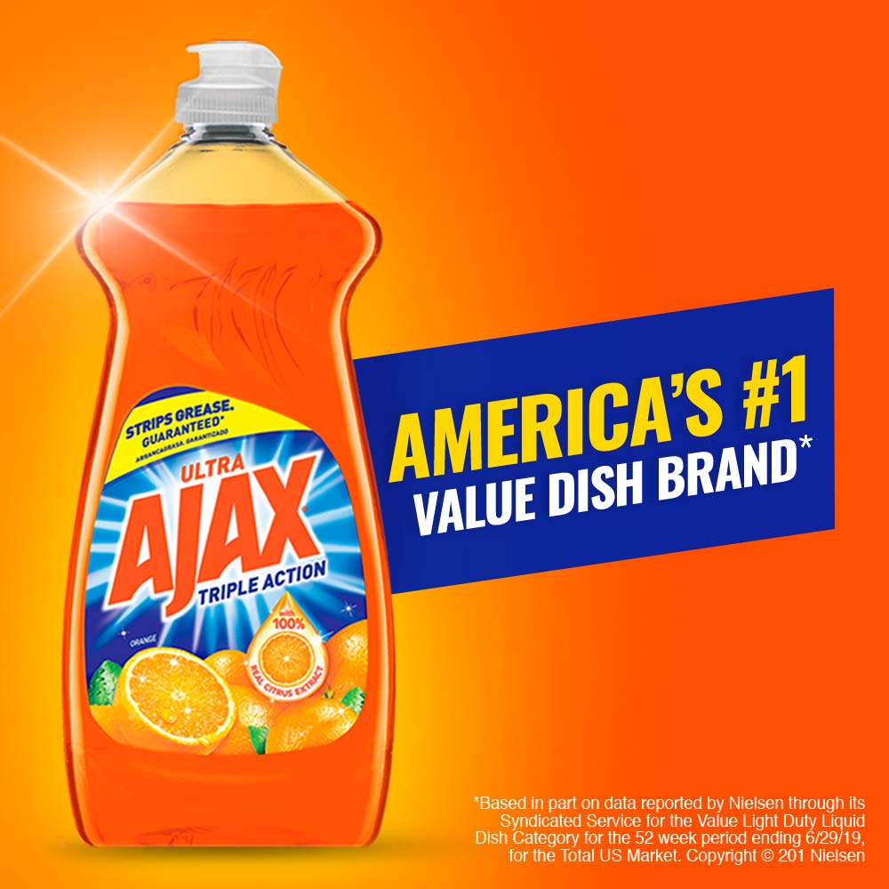 Ajax Triple Orange Dish Soap - 90 fl oz - Dish Soap Liquid by Handbags Specialist Headquarter | Available at Handbags Specialist Headquarter