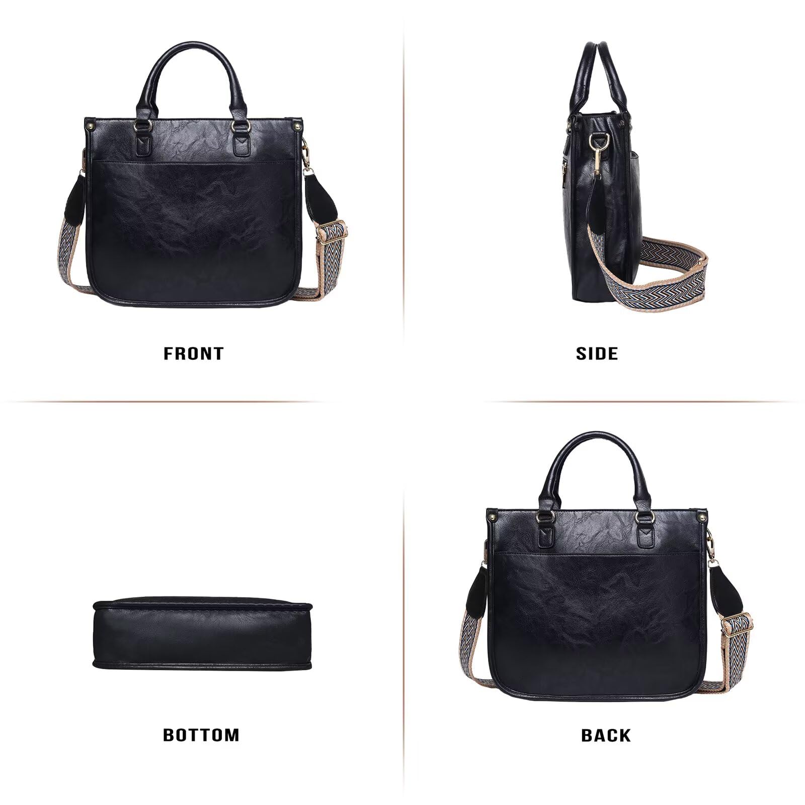 AUYOCO Chic Vegan Leather Crossbody Bag with Strap -  by Handbags Specialist Headquarter | Available at Handbags Specialist Headquarter