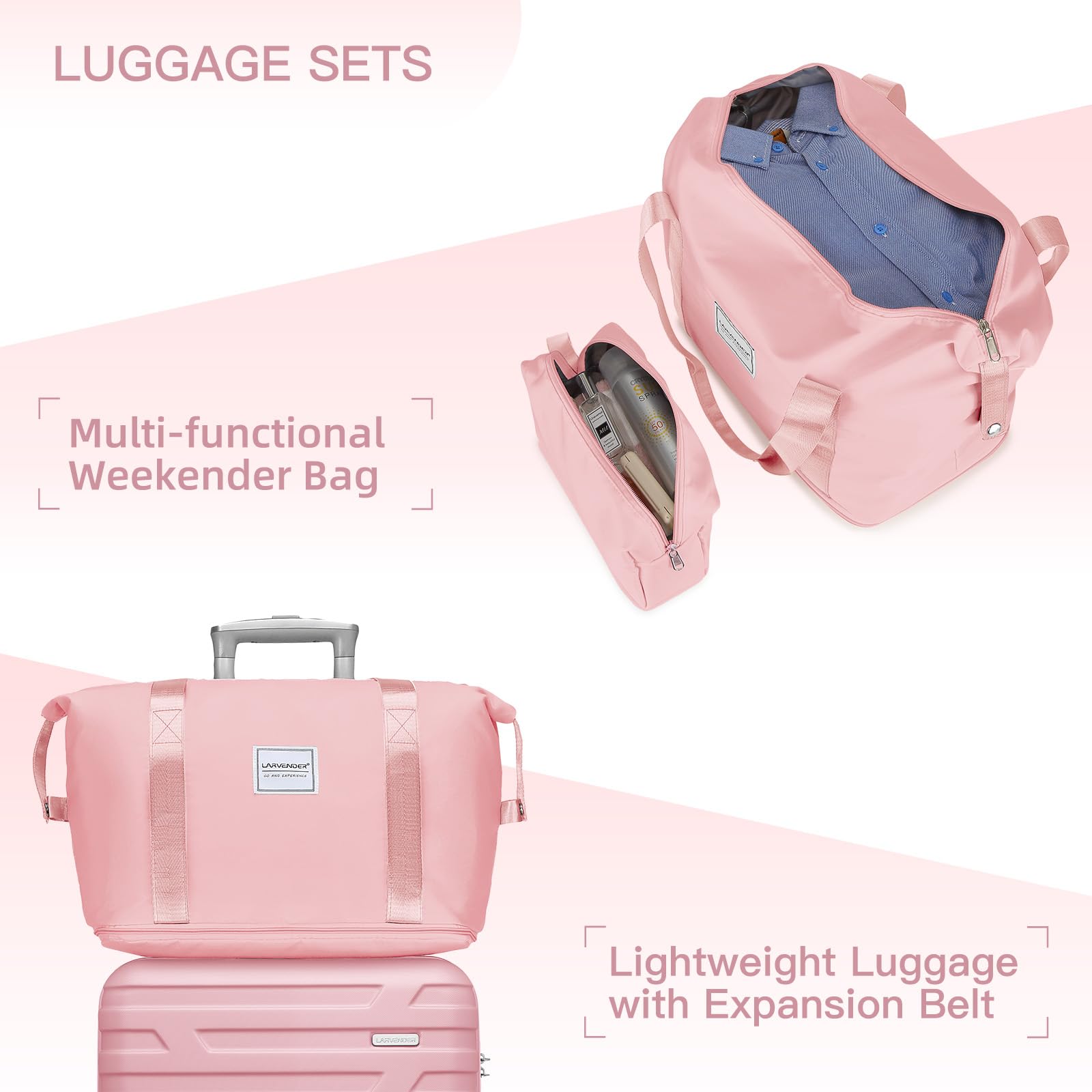 LAVENDER 6pc Hardside Spinner Luggage – ##variant## Luggage Travel Bags