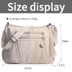 ELDA Chic Crossbody: Soft PU Leather Multi-Pocket Bag - Handbags by Handbags Specialist Headquarter | Available at Handbags Specialist Headquarter