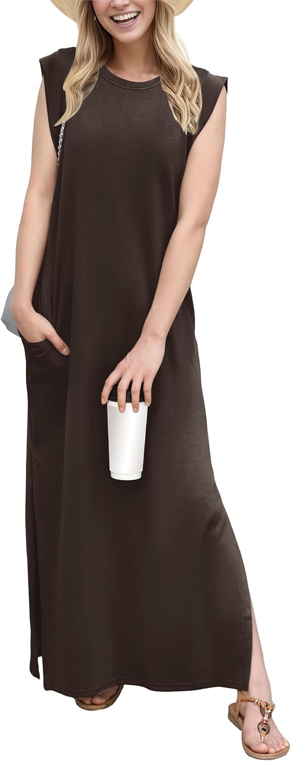 Women's Casual Maxi Dress with Pockets