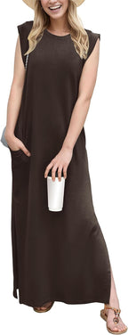 Women's Casual Maxi Dress with Pockets