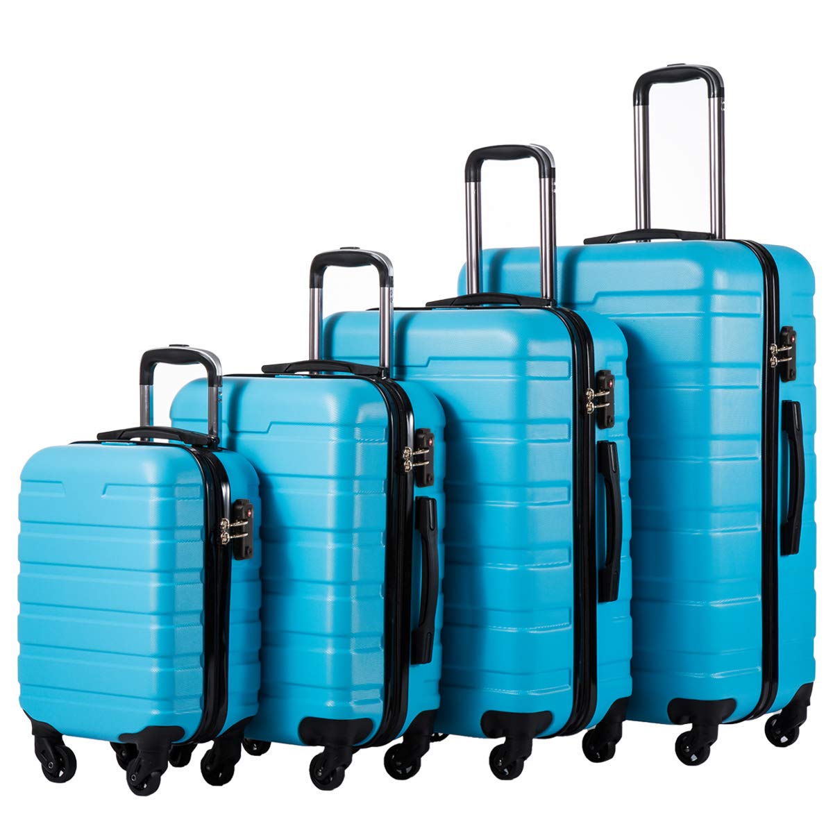 Coolife 3-Piece Hardshell Luggage Set - Navy