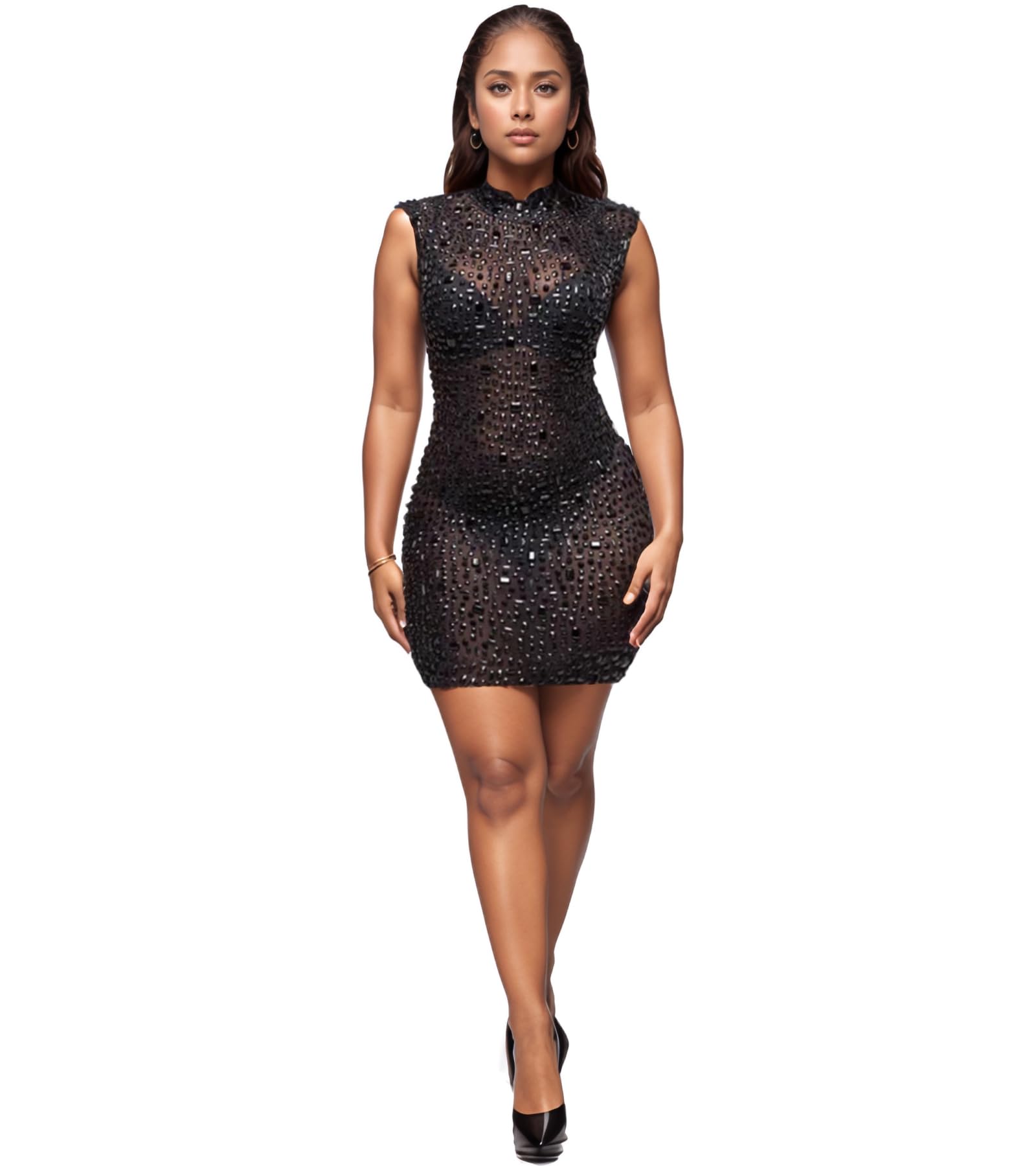 Mesh Bodycon Mini Dress
