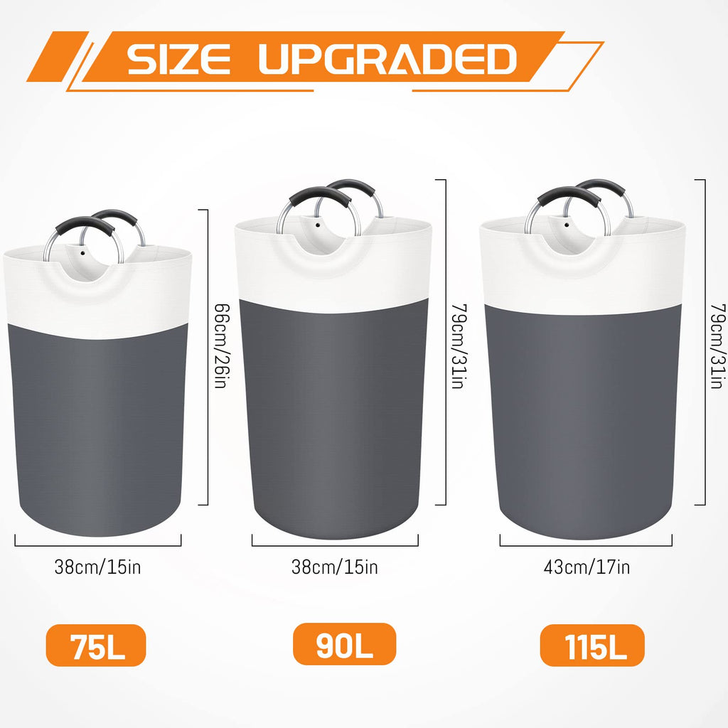 BlissTotes 90L Collapsible Laundry Hamper - Black - Laundry Baskets by Handbags Specialist Headquarter | Available at Handbags Specialist Headquarter