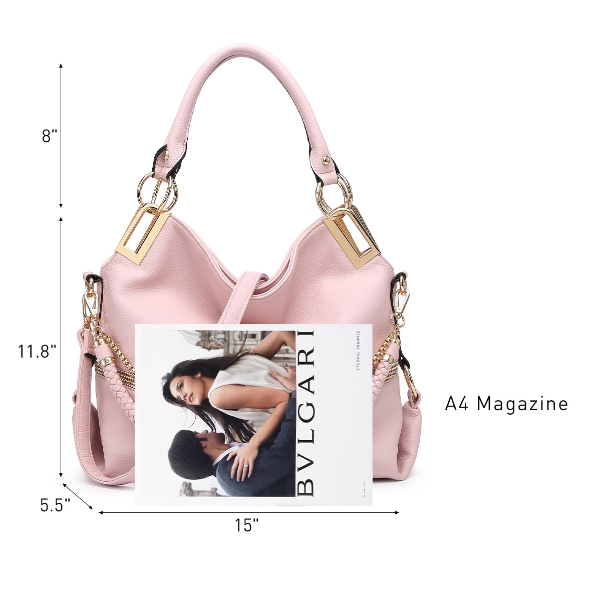 Dasein Luxe Vegan Hobo Bag with Rhinestones - Bucket Bag by Handbags Specialist Headquarter | Available at Handbags Specialist Headquarter