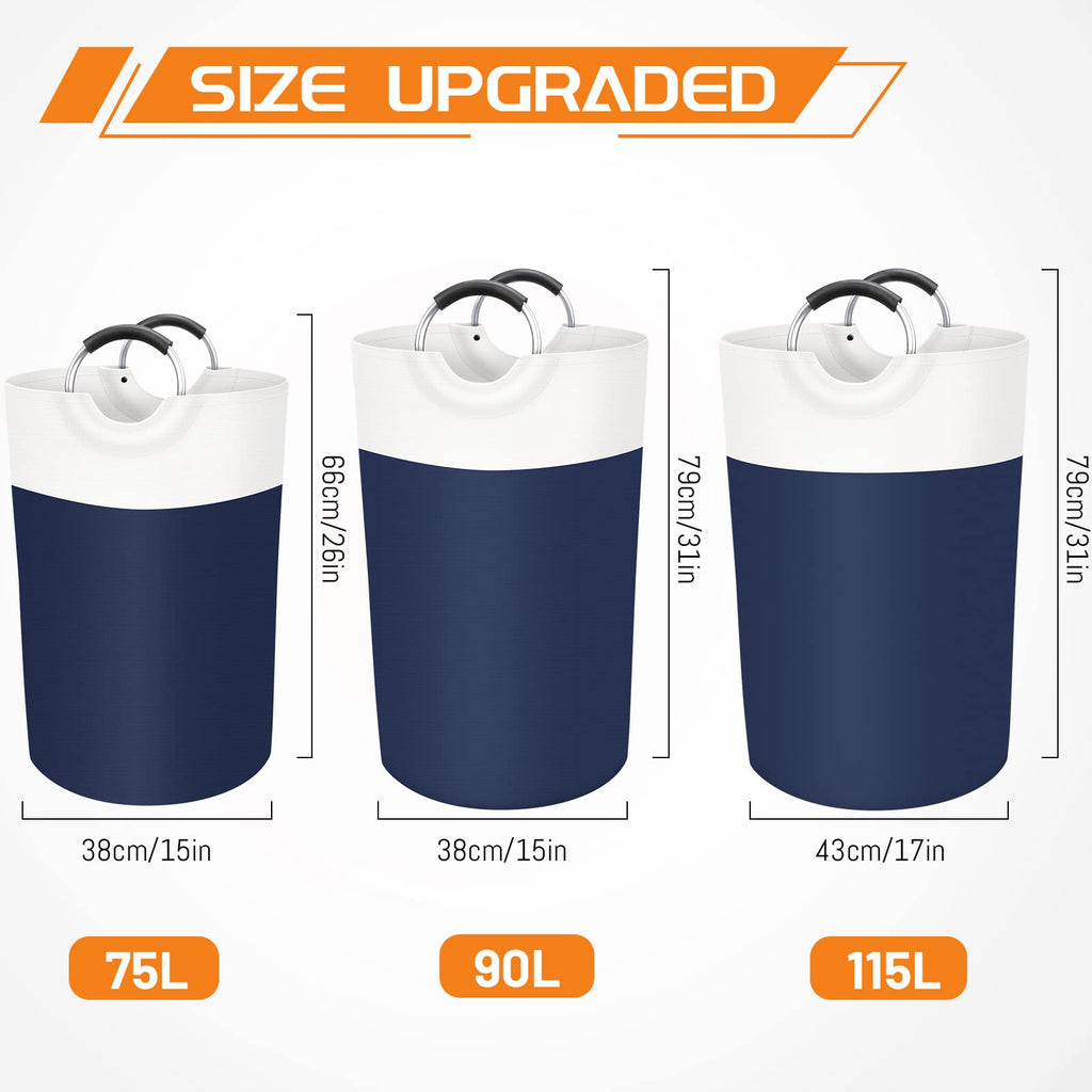 BlissTotes 90L Collapsible Laundry Hamper - Black - Laundry Baskets by Handbags Specialist Headquarter | Available at Handbags Specialist Headquarter