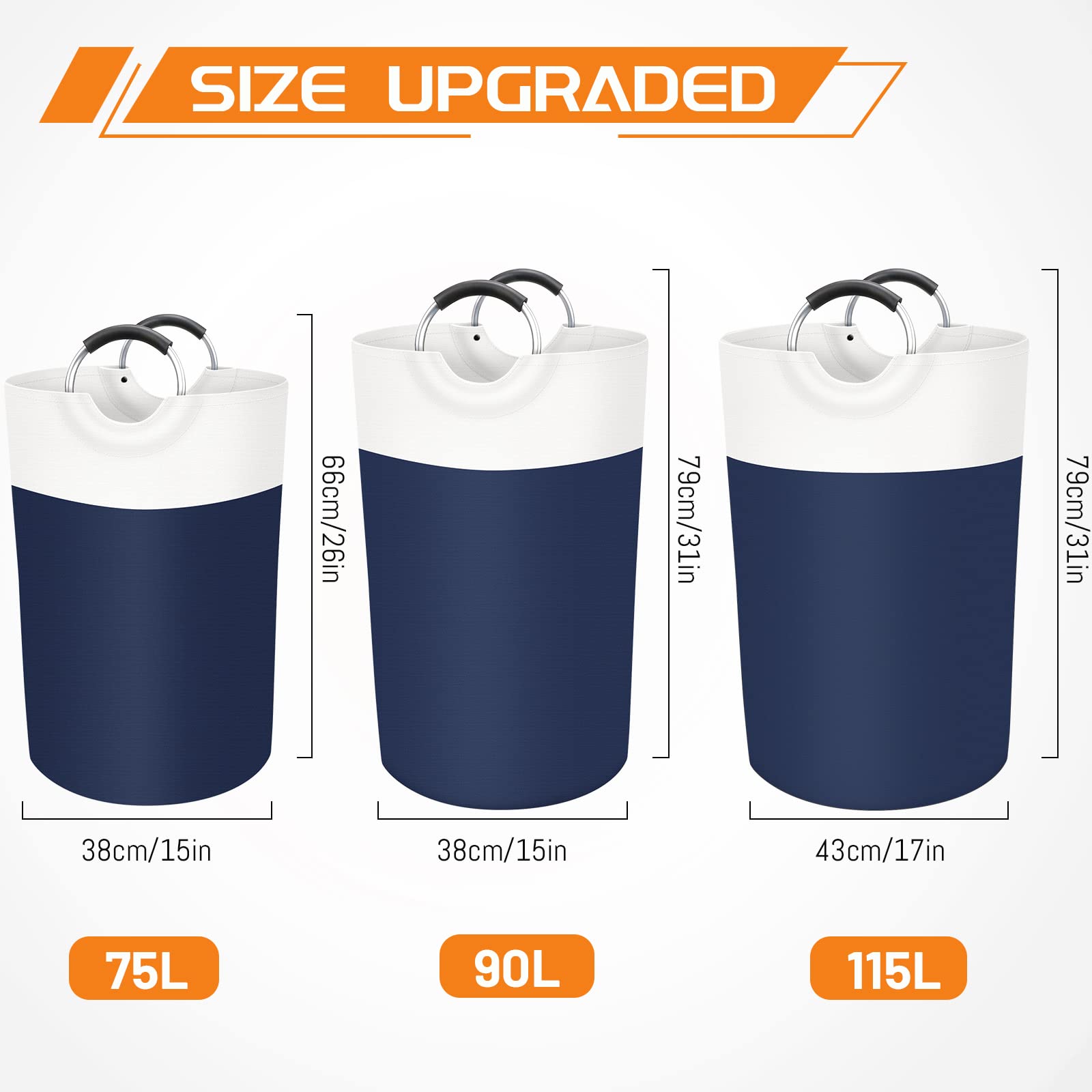 BlissTotes 90L Collapsible Laundry Hamper - Black - Laundry Baskets by Handbags Specialist Headquarter | Available at Handbags Specialist Headquarter