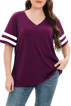 Summer V-Neck Plus Tunic Tee for Women 1X-5X - Woman T-Shirt by Handbags Specialist Headquarter | Available at Handbags Specialist Headquarter