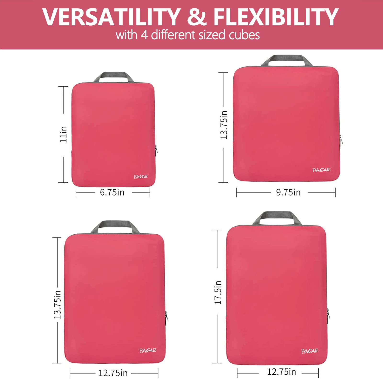BAGAIL Expandable Travel Compression Cubes Set -  by Handbags Specialist Headquarter | Available at Handbags Specialist Headquarter