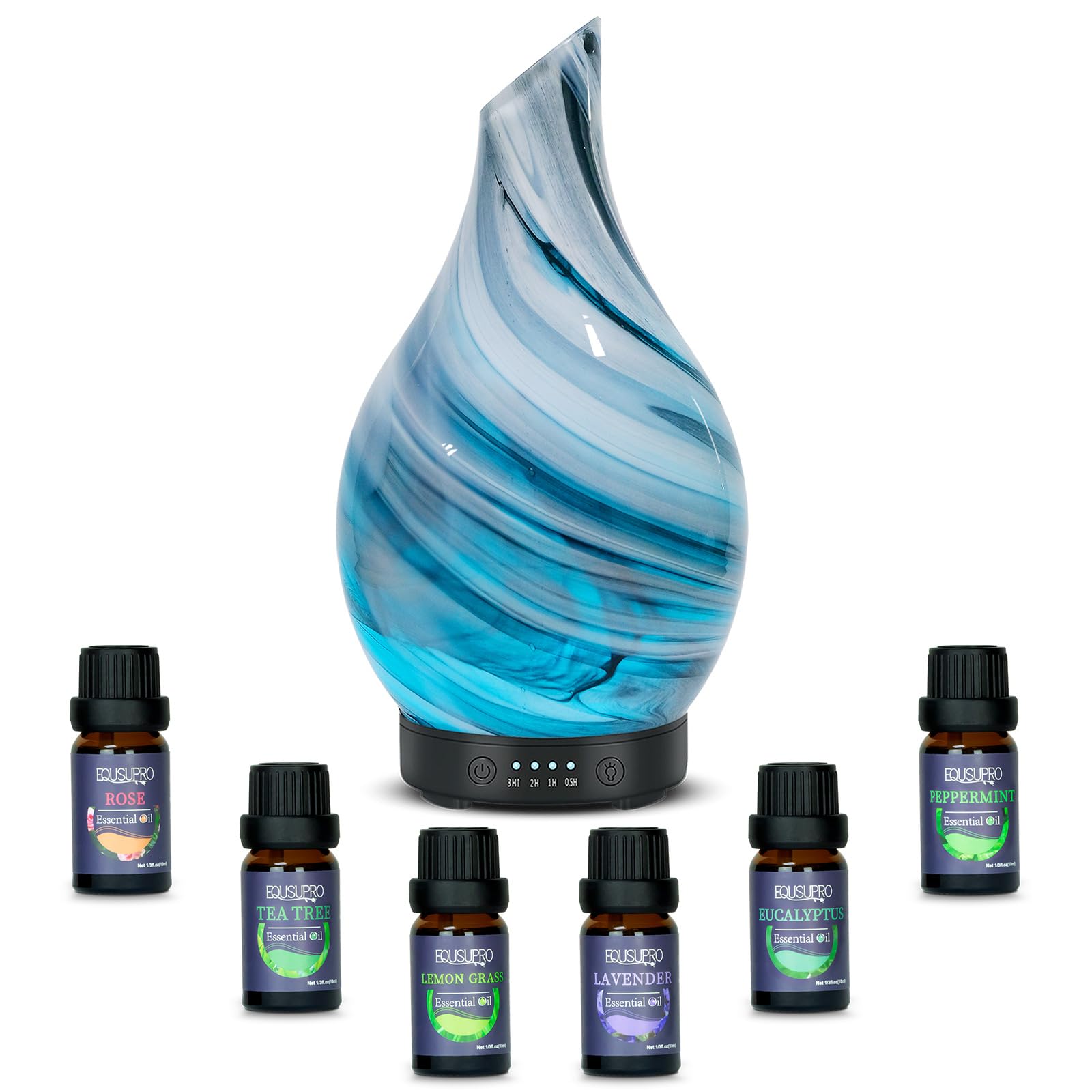 SereneMist Glass: 120ml 7-Color Aromatherapy Diffuser