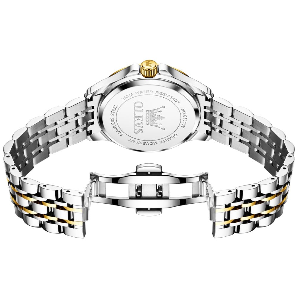 OLEVS Luxe: Men's Golden Dial Quartz Business Watch