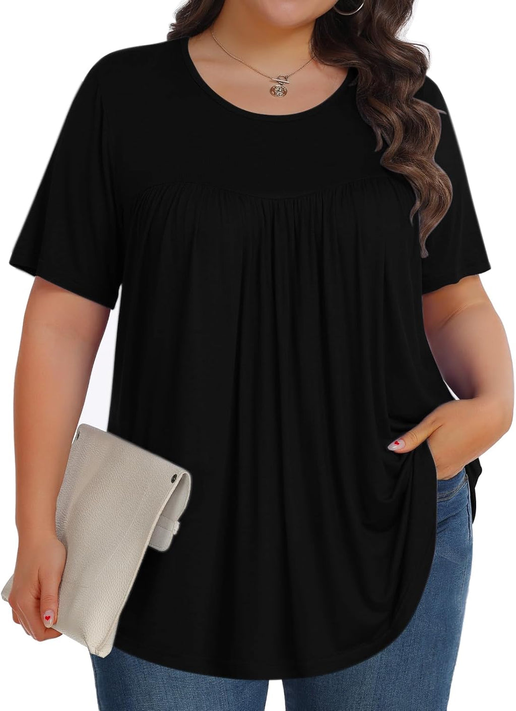 SoftTunic-Plus Crew SS - Tops by Handbags Specialist Headquarter | Available at Handbags Specialist Headquarter