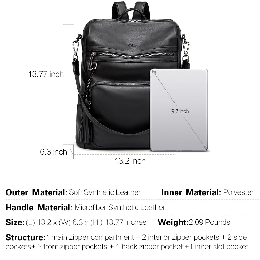 DUO-TONE Luxe Women's Leather Travel Backpack - Backpack Bags by Handbags Specialist Headquarter | Available at Handbags Specialist Headquarter