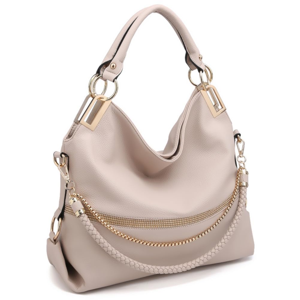 Dasein Luxe Vegan Hobo Bag with Rhinestones - Bucket Bag by Handbags Specialist Headquarter | Available at Handbags Specialist Headquarter