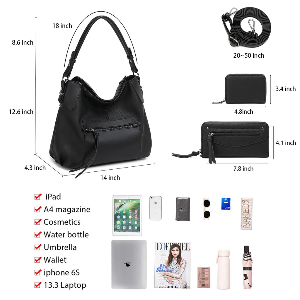 Lapsting Boho Faux Leather Hobo Shoulder Bag