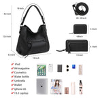 Lapsting Boho Faux Leather Hobo Shoulder Bag