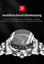 AzureGleam: Elite Men's Diamond Steel Watch