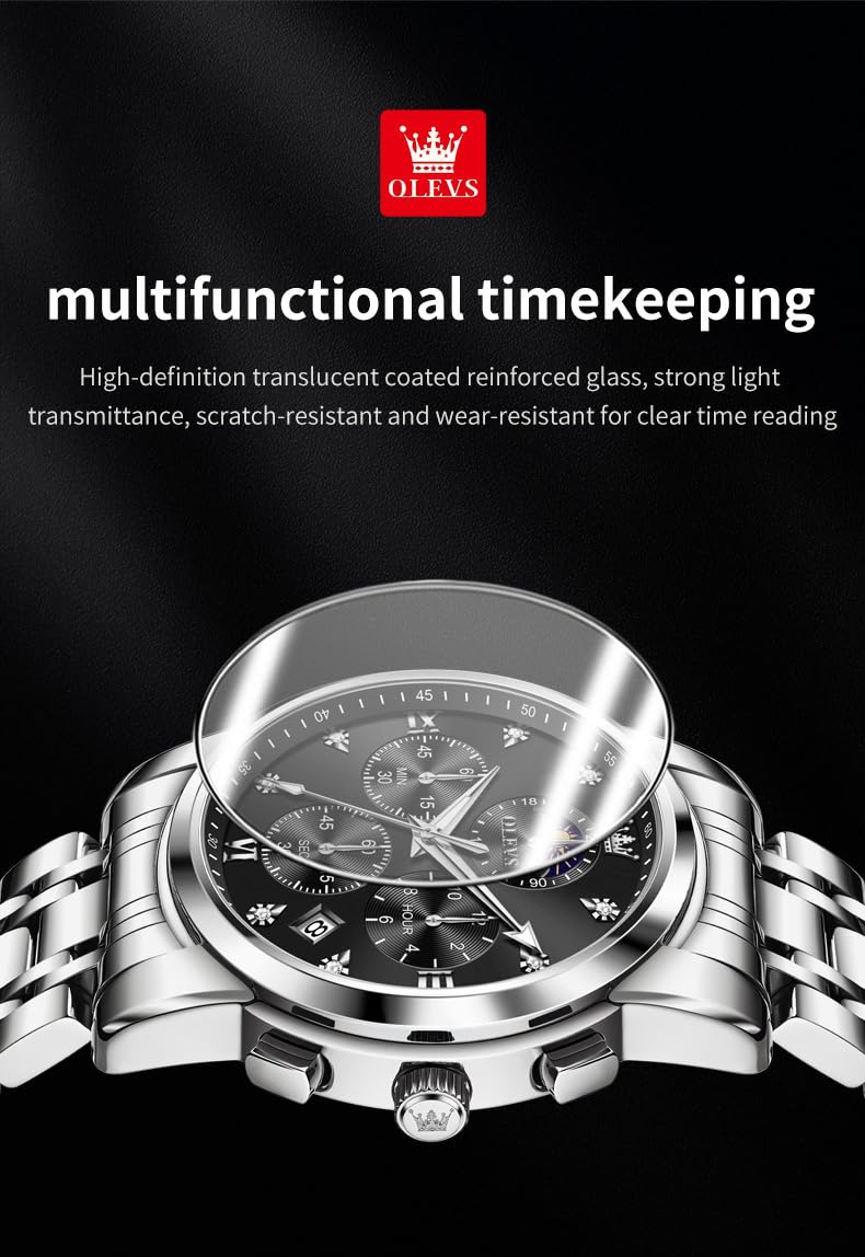 AzureGleam: Elite Men's Diamond Steel Watch