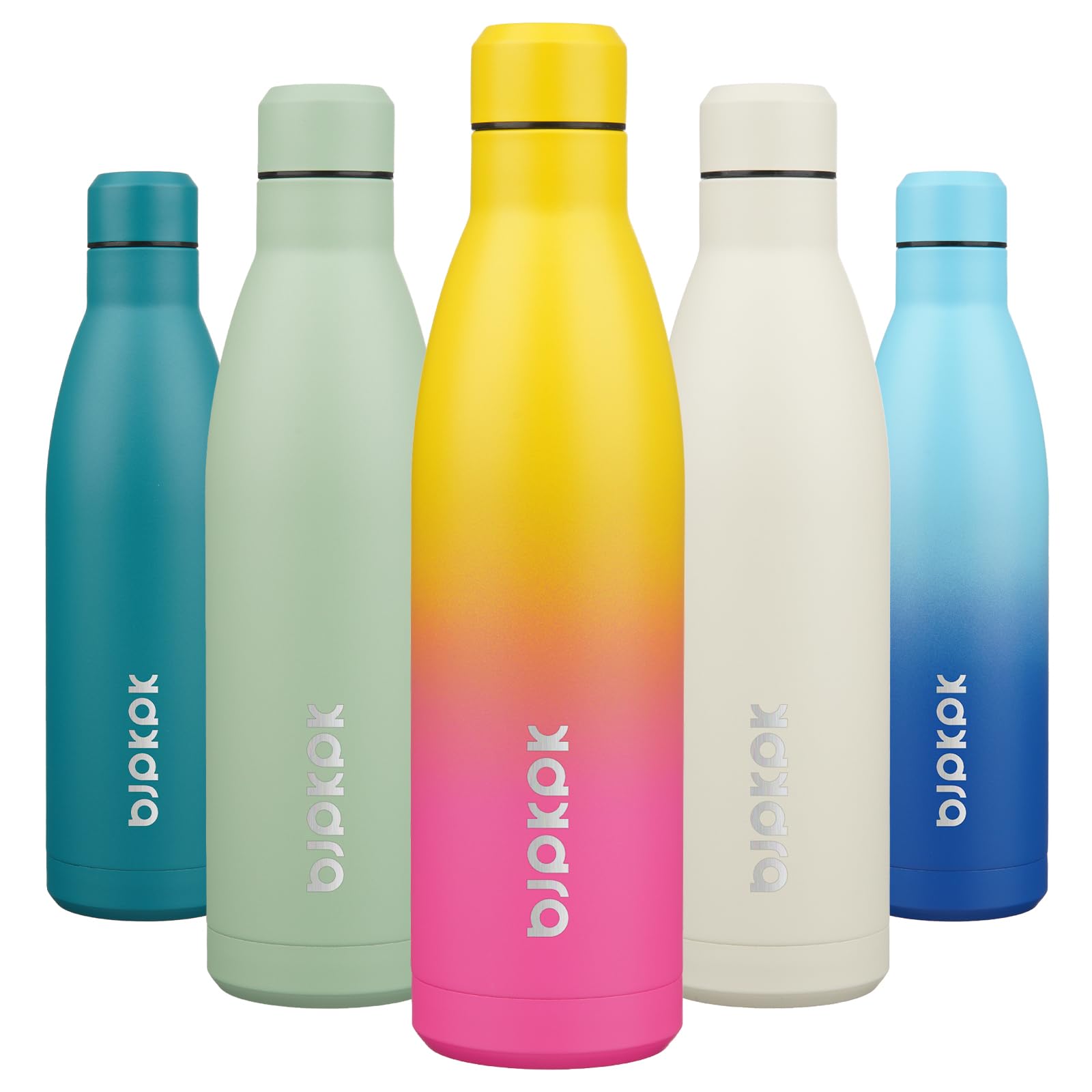 BJPKPK 17oz Insulated Stainless Steel Water Bottles,Sports Water Bottles Keep Cold for 24 Hours and Hot for 12 Hours,BPA Free for Travel,Pink