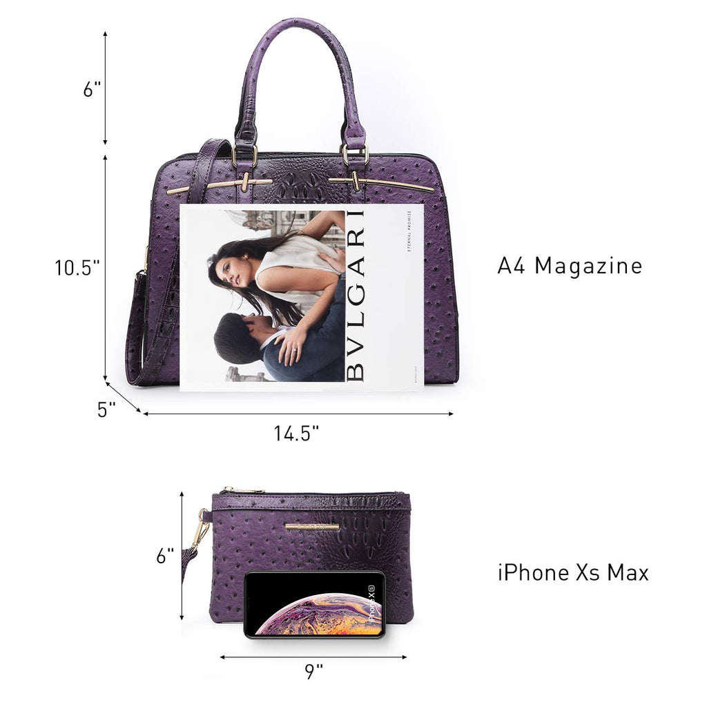 Women’s 2pc Tote & Wallet Handbag Set with 3 Compartments