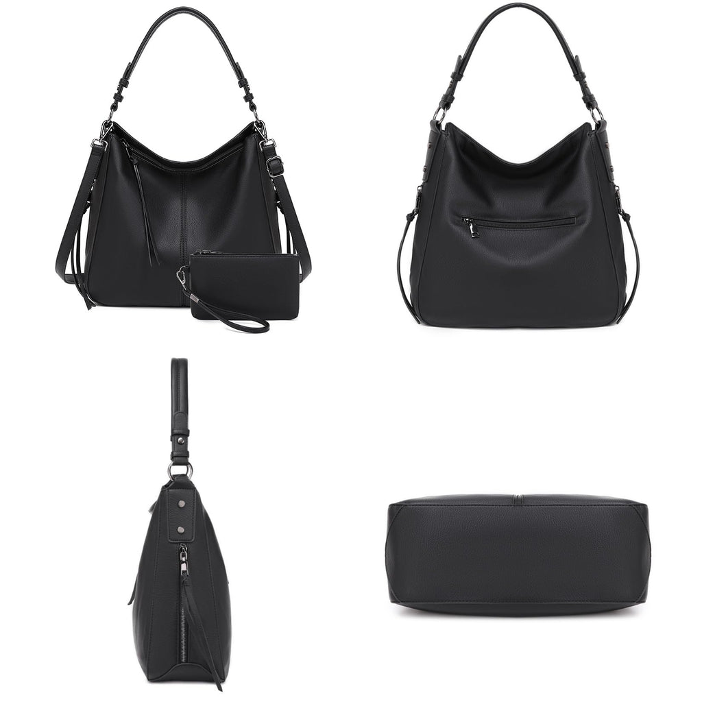 Lapsting Boho Faux Leather Hobo Shoulder Bag
