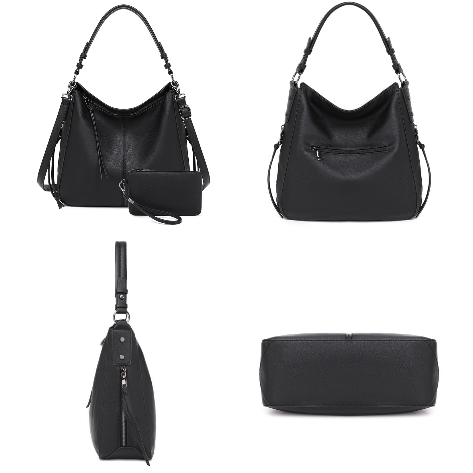 Lapsting Boho Faux Leather Hobo Shoulder Bag
