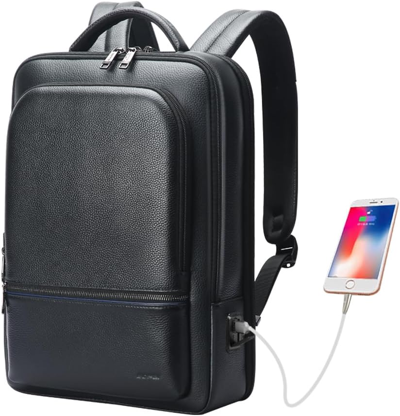 BOPai Executive Leather Backpack with USB Charging - Backpacks by Handbags Specialist Headquarter | Available at Handbags Specialist Headquarter