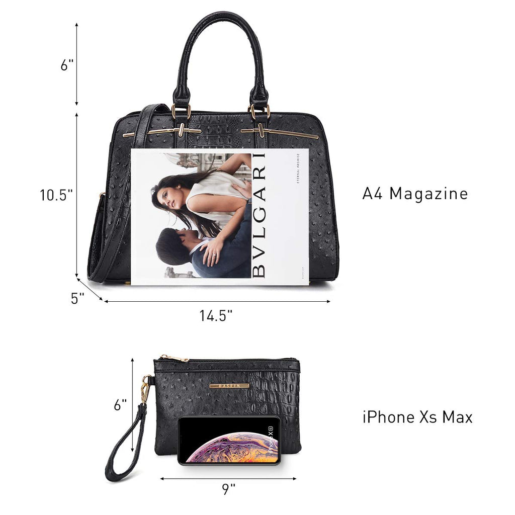 Women’s 2pc Tote & Wallet Handbag Set with 3 Compartments