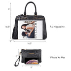 Women’s 2pc Tote & Wallet Handbag Set with 3 Compartments