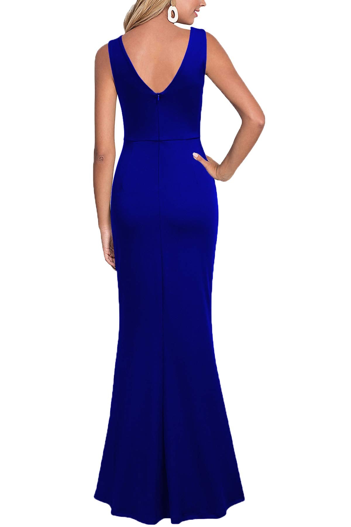 Sleeveless V Neck Evening Dress