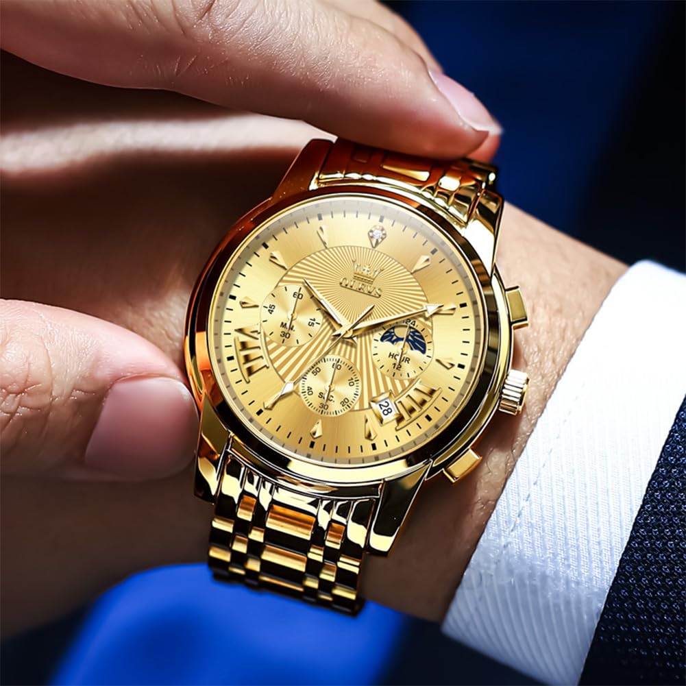 EclipseTime: Luminous Men's Luxury Chrono Watch