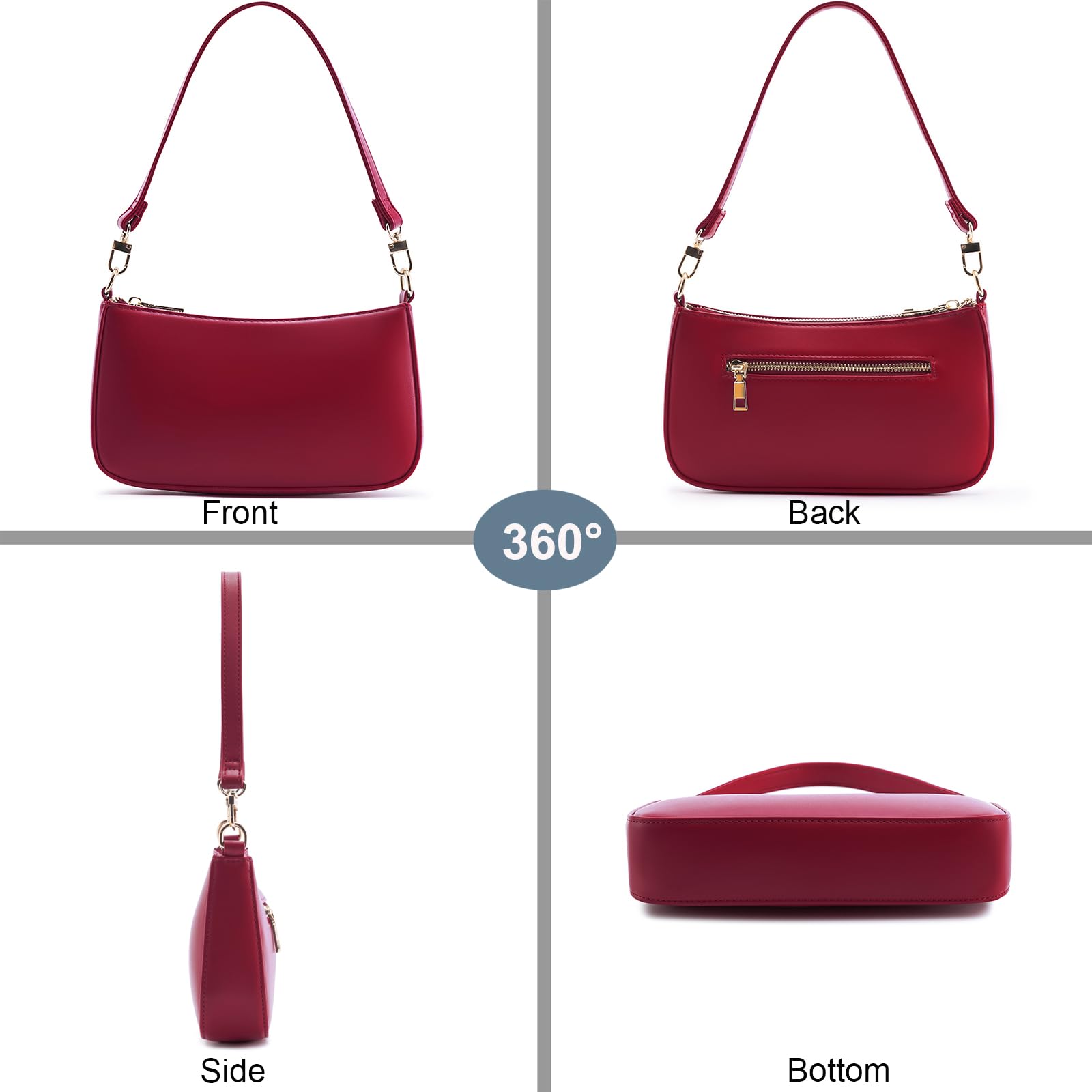 Retro Vegan Leather Shoulder Bag -  by Handbags Specialist Headquarter | Available at Handbags Specialist Headquarter