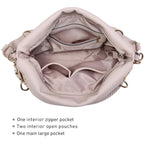 Dasein Luxe Vegan Hobo Bag with Rhinestones - Bucket Bag by Handbags Specialist Headquarter | Available at Handbags Specialist Headquarter