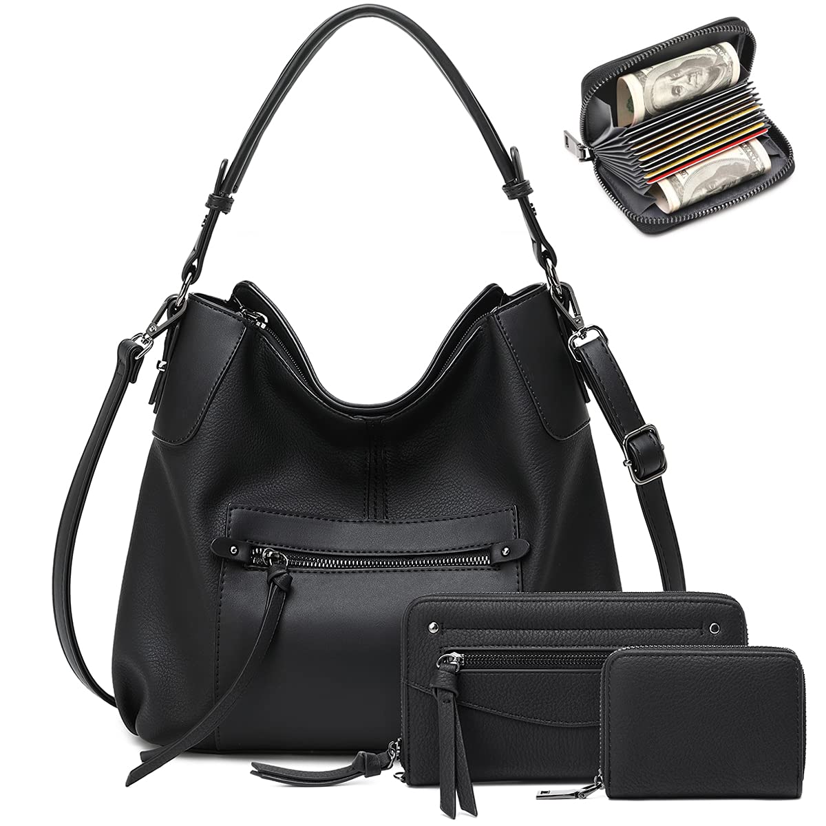 Lapsting Boho Faux Leather Hobo Shoulder Bag
