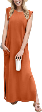 Women's Casual Maxi Dress with Pockets