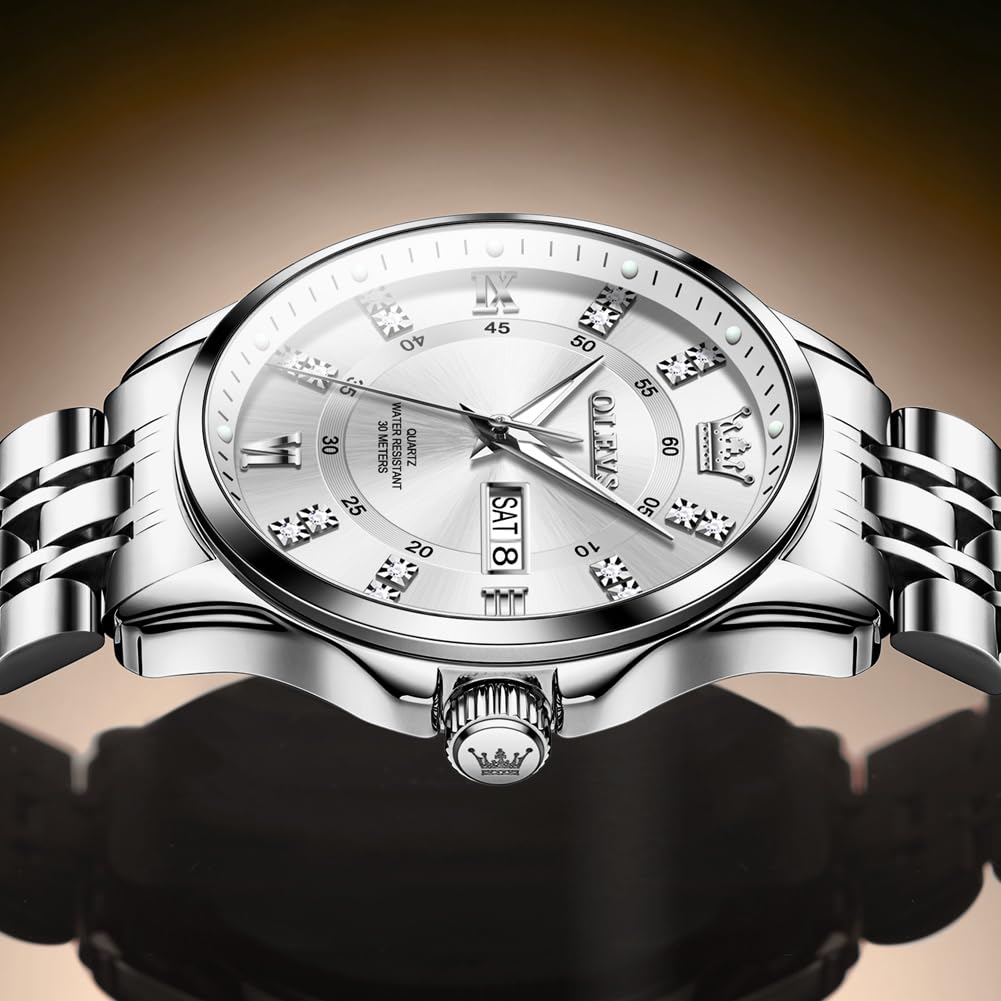 OLEVS Luxe: Men's Golden Dial Quartz Business Watch