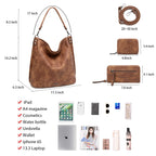 Lapsting Boho Faux Leather Hobo Shoulder Bag