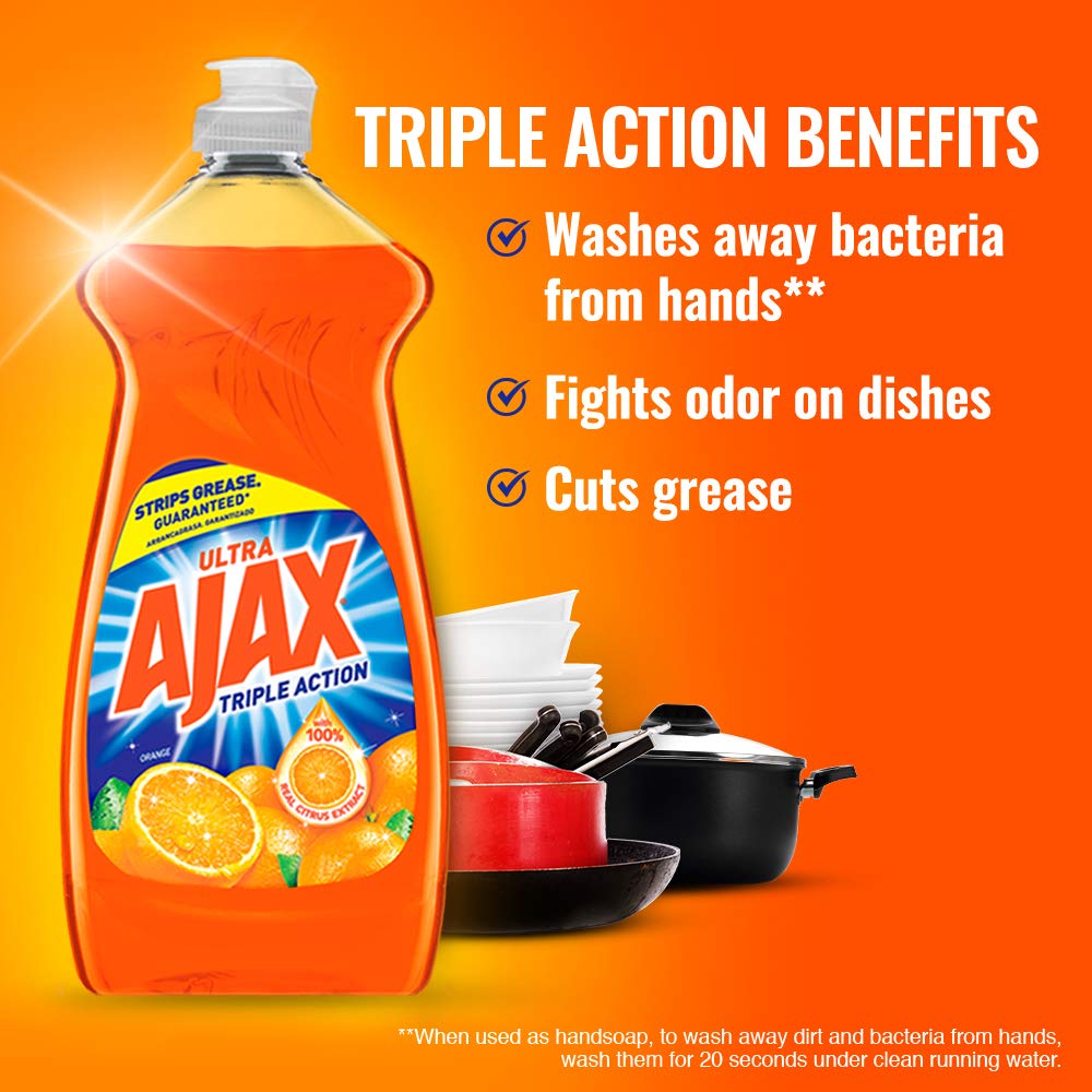 Ajax Triple Orange Dish Soap - 90 fl oz - Dish Soap Liquid by Handbags Specialist Headquarter | Available at Handbags Specialist Headquarter