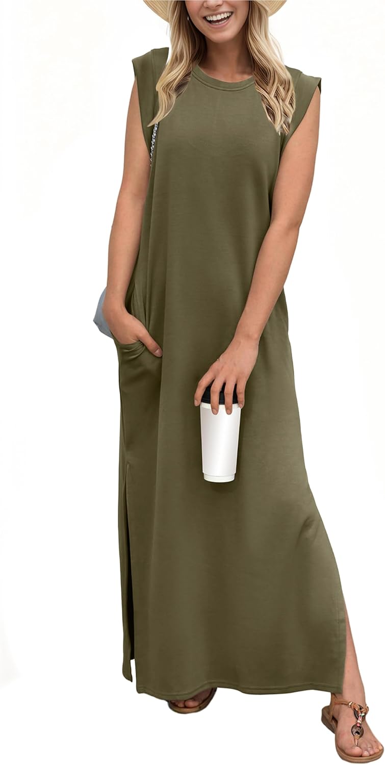 Women's Casual Maxi Dress with Pockets